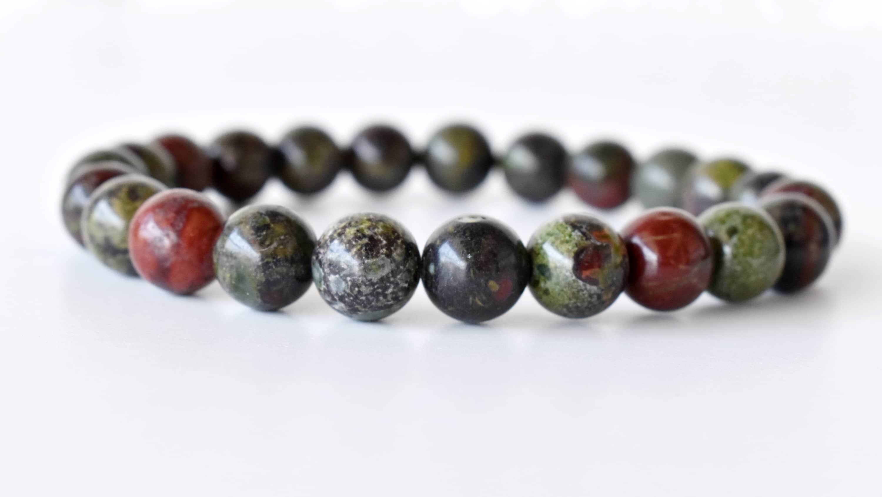 African Bloodstone Bracelet Crystal Beaded Bracelet