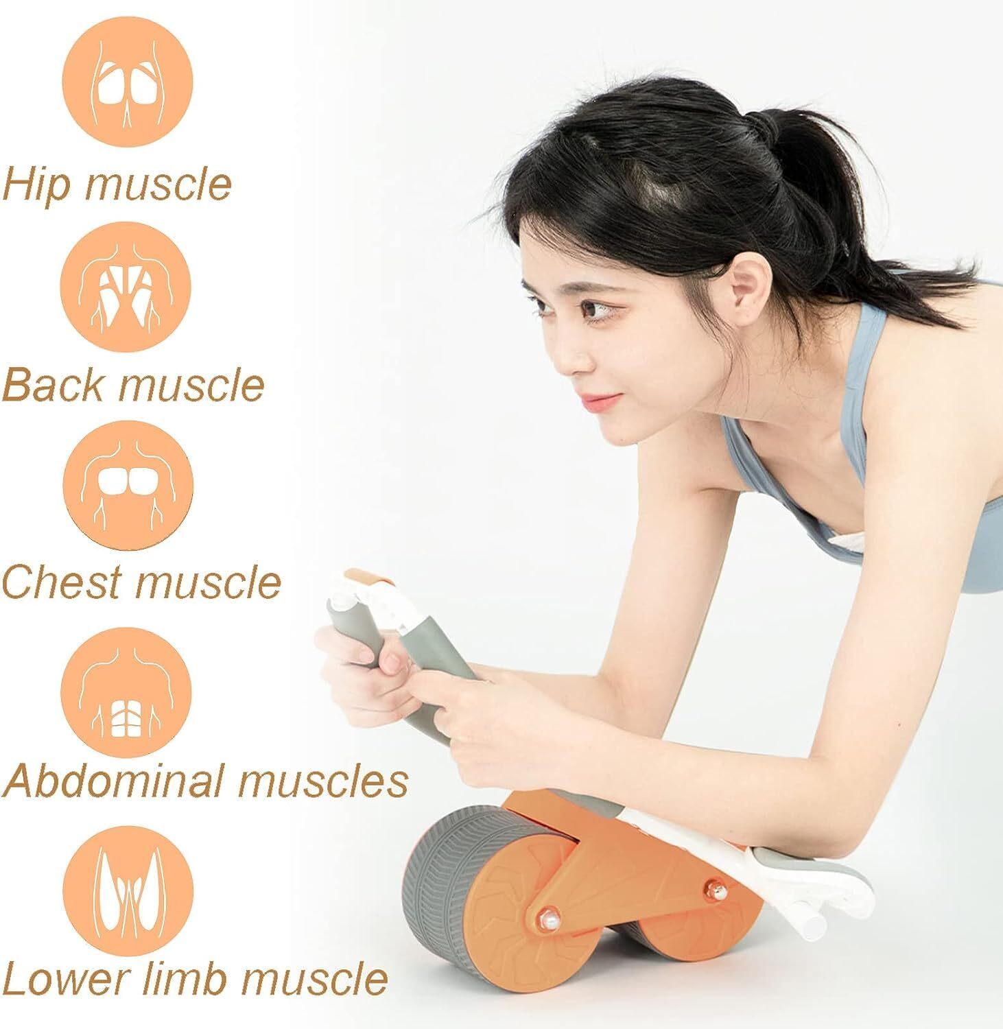 ABDOMINAL ROLLER FOR TRAINING WITH TIMER