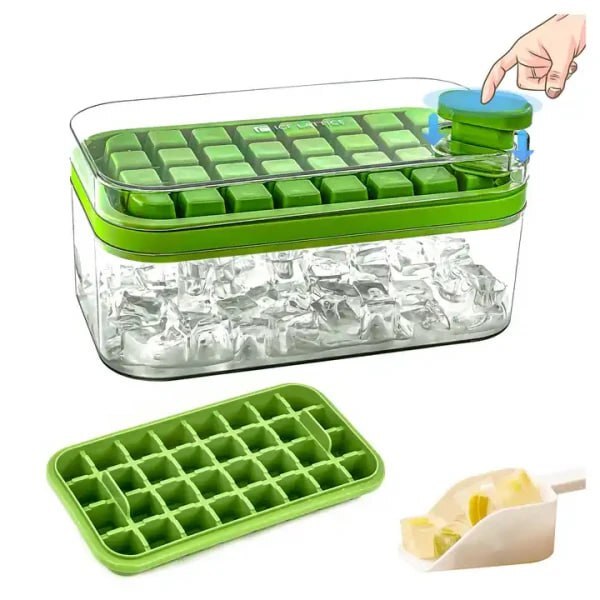 2 LAYER ICE CUBE TRAY WITH & BIN