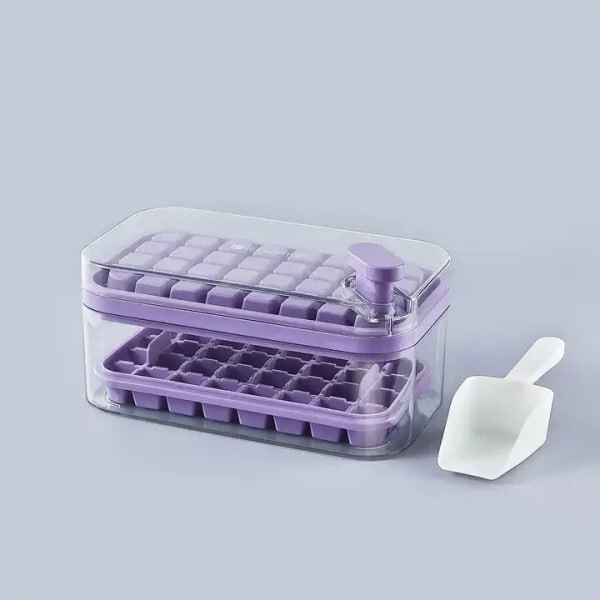 2 LAYER ICE CUBE TRAY WITH & BIN
