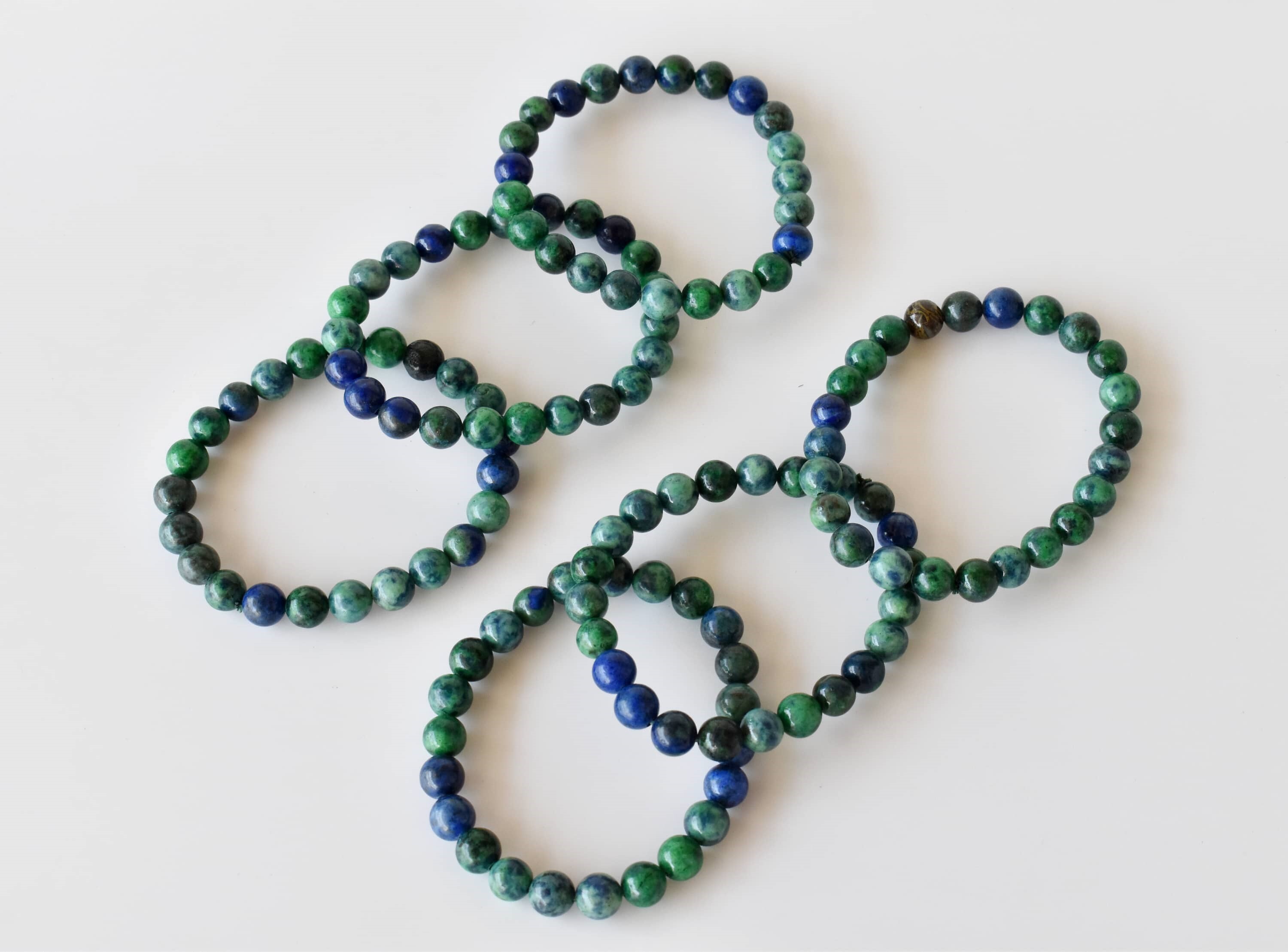 Azurite Malachite Bracelet Crystal Beaded Bracelet