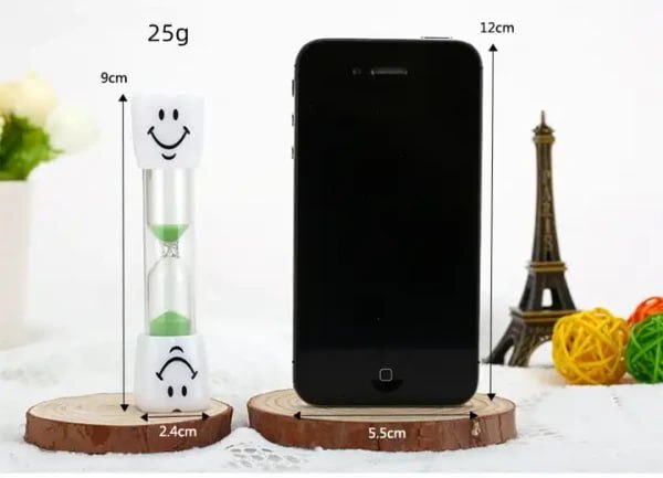 SMILEY HOURGLASS GLASS SAND TIMER