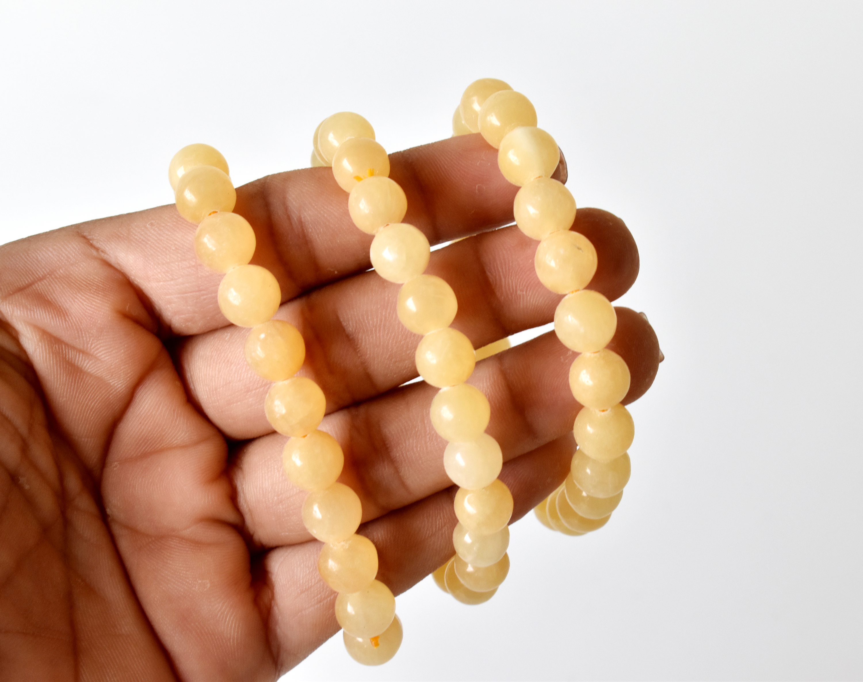 Honey Calcite Bracelet Crystal Beaded Bracelet