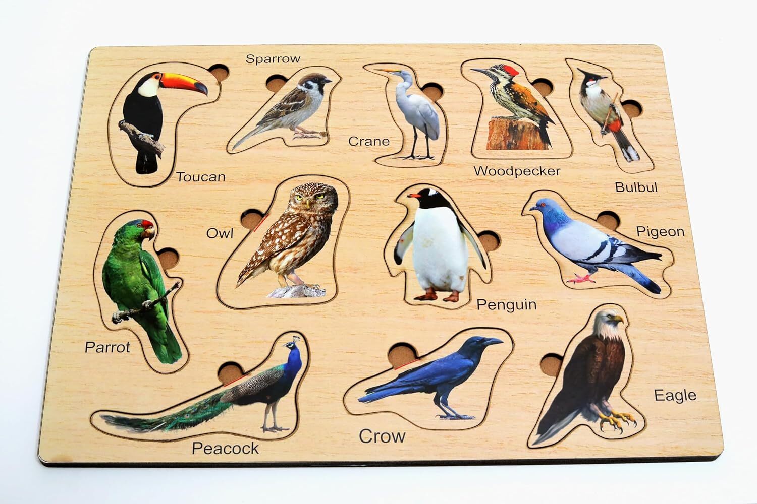 WOODEN BIRDS SHAPES PUZZLE