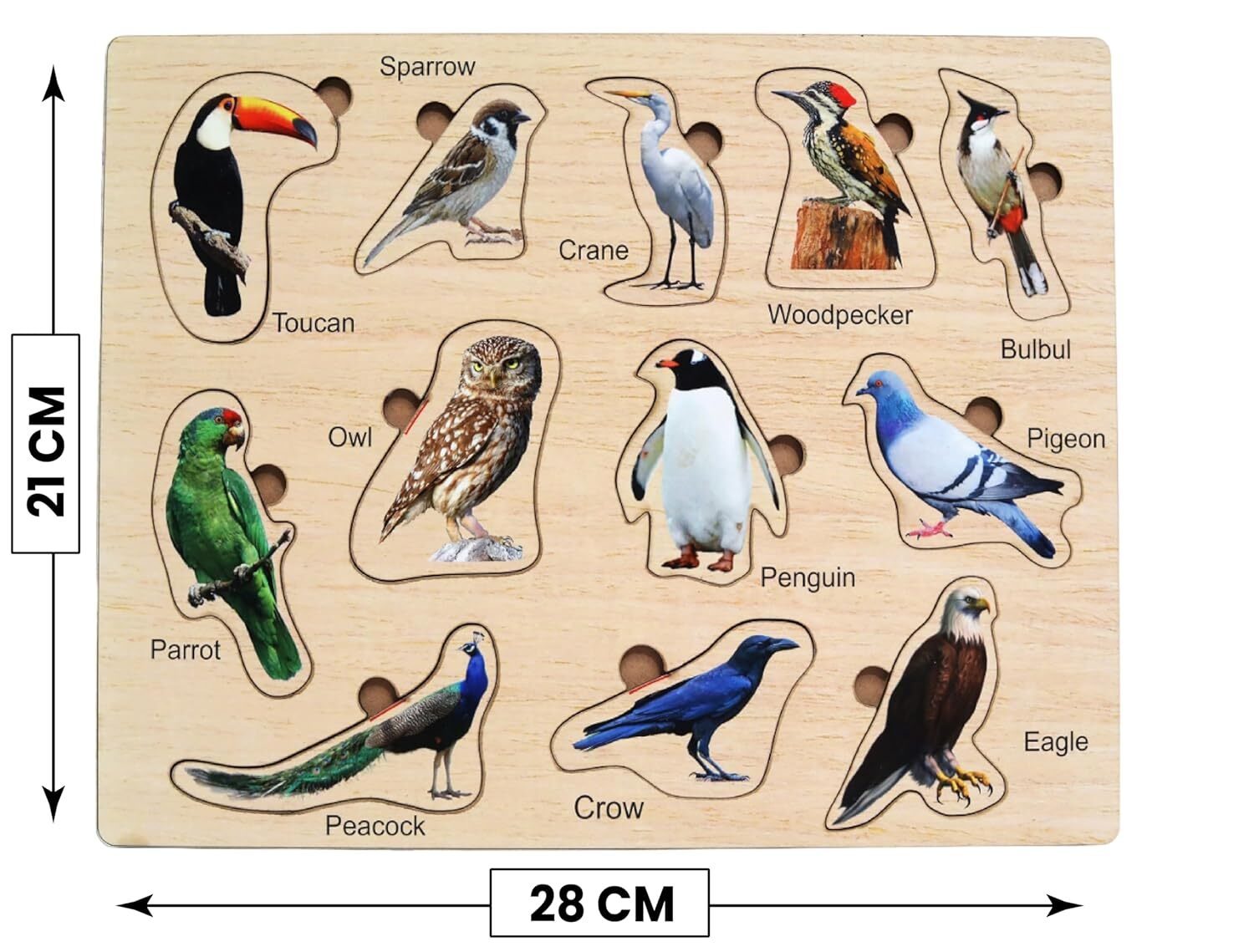 WOODEN BIRDS SHAPES PUZZLE