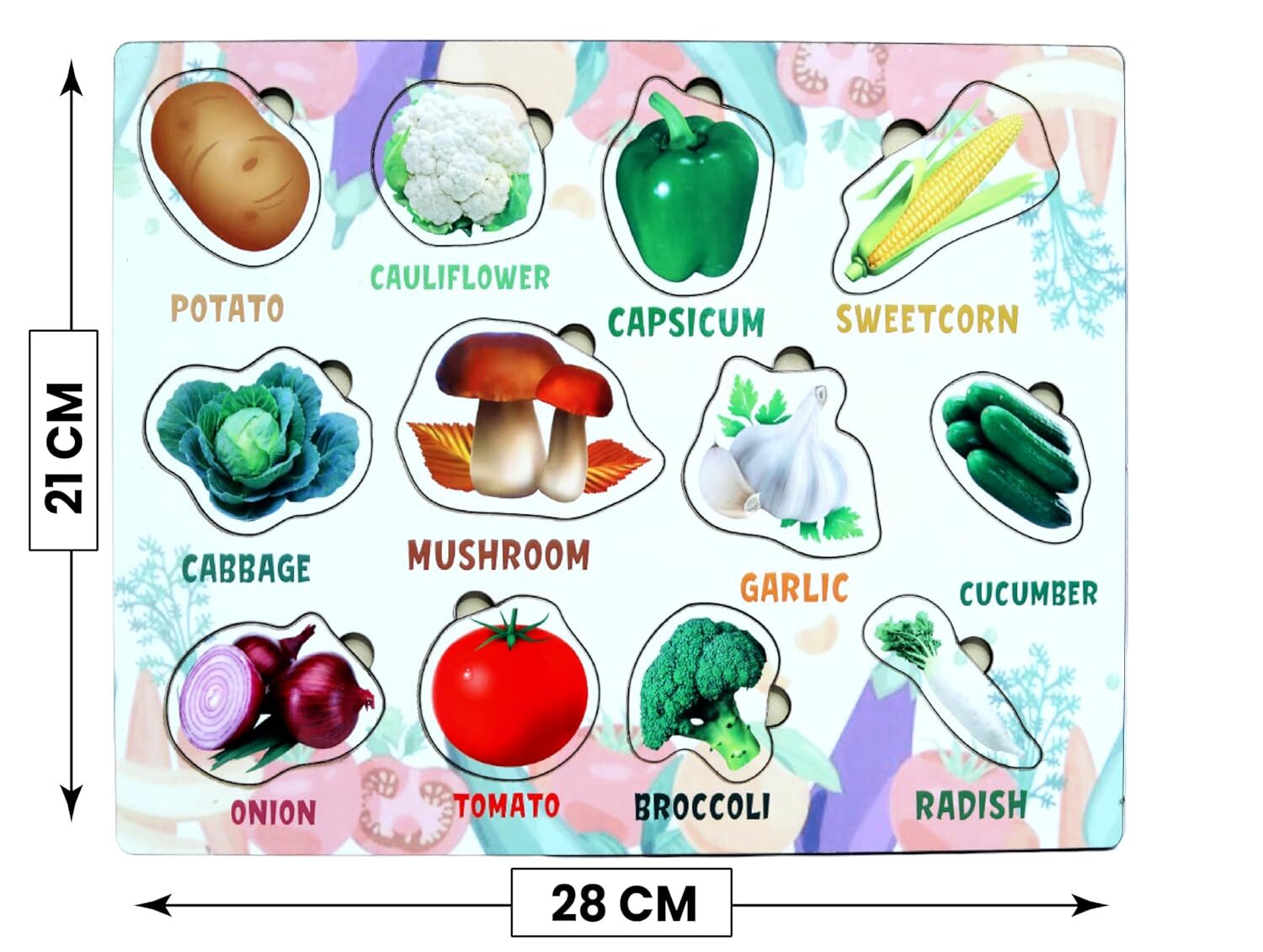 WOODEN VEGETABLE SHAPES PUZZLE