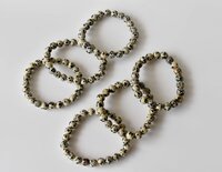 Dalmatian Jasper Bracelet Crystal Beaded Bracelet