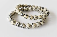 Dalmatian Jasper Bracelet Crystal Beaded Bracelet