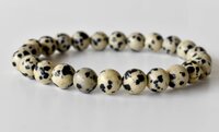 Dalmatian Jasper Bracelet Crystal Beaded Bracelet