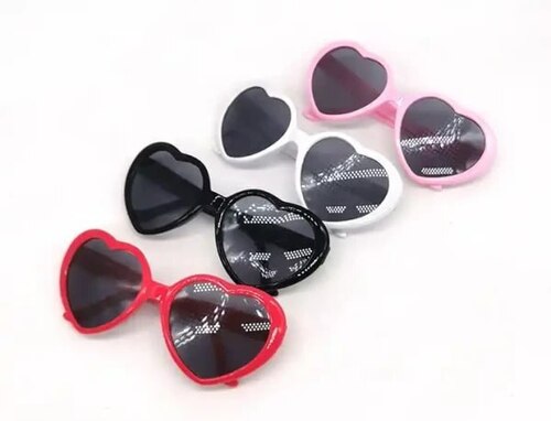 2 IN 1 HEART SHAPED DIFFRACTION GLASSES