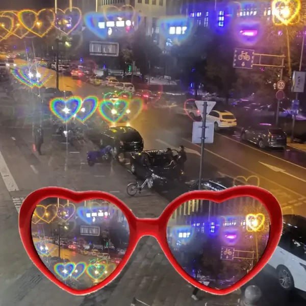 2 IN 1 HEART SHAPED DIFFRACTION GLASSES