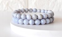 Blue Lace Agate Bracelet Crystal Beaded Bracelet