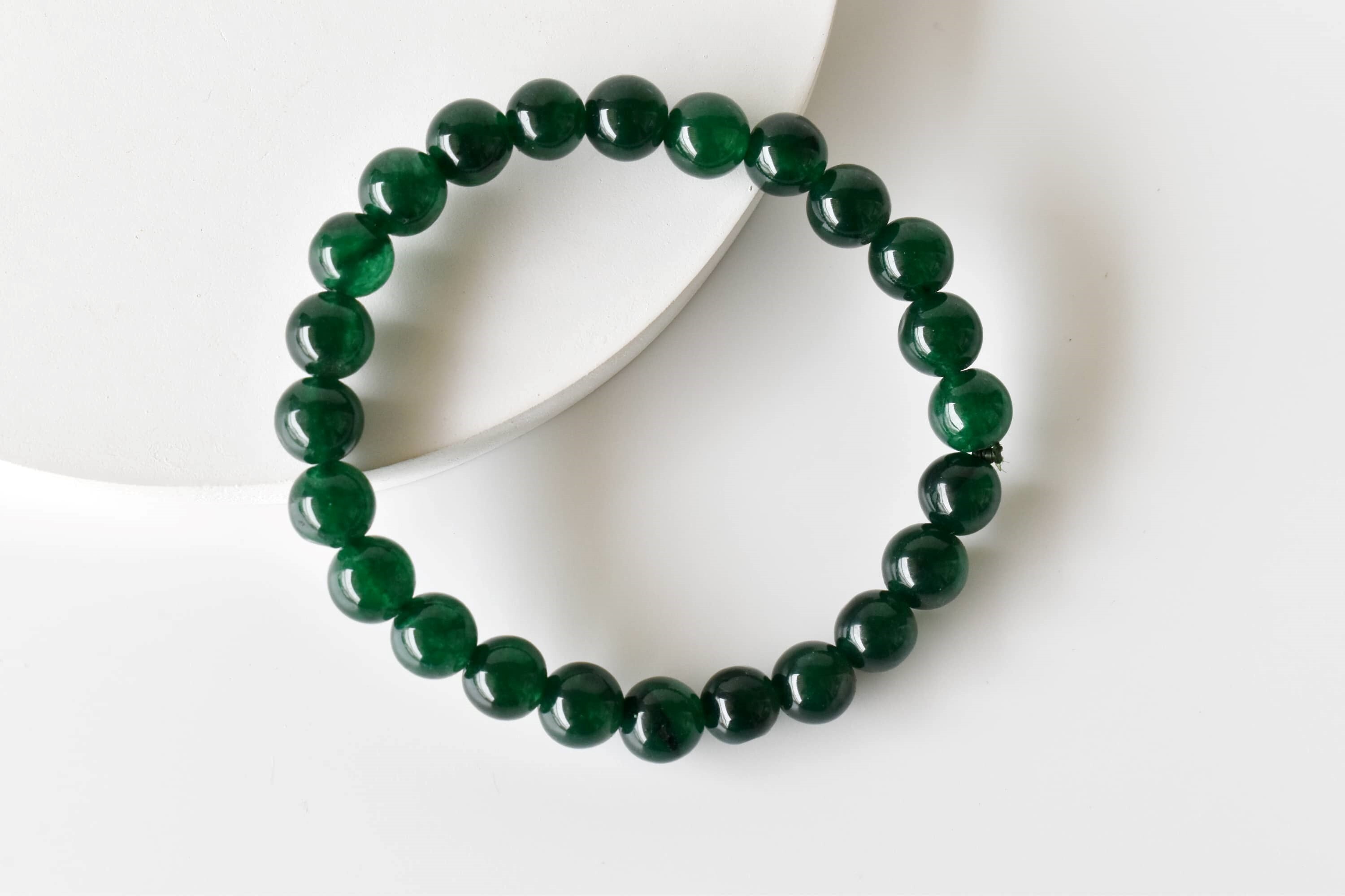 Green Jade Bracelet Crystal Beaded Bracelet