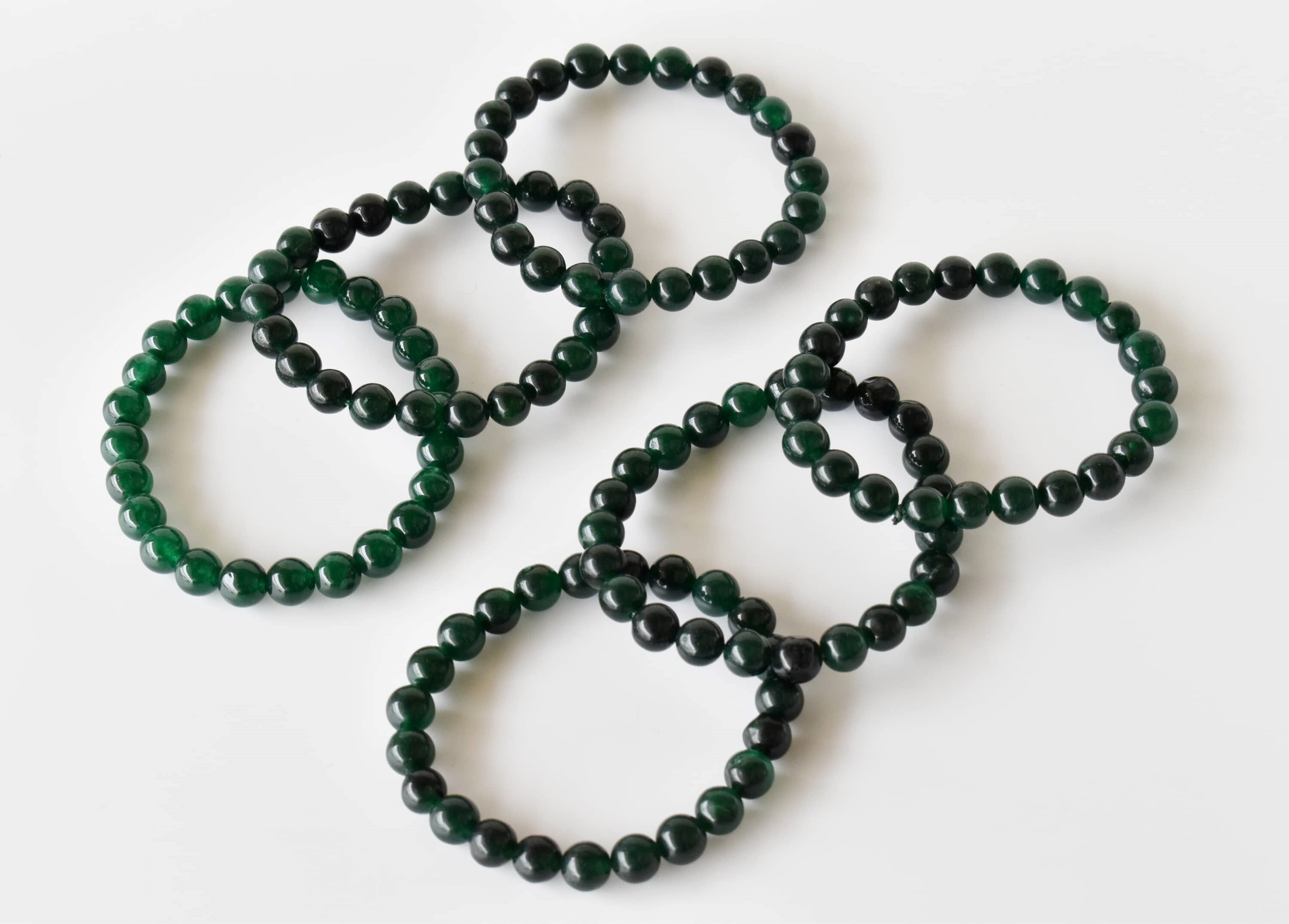 Green Jade Bracelet Crystal Beaded Bracelet