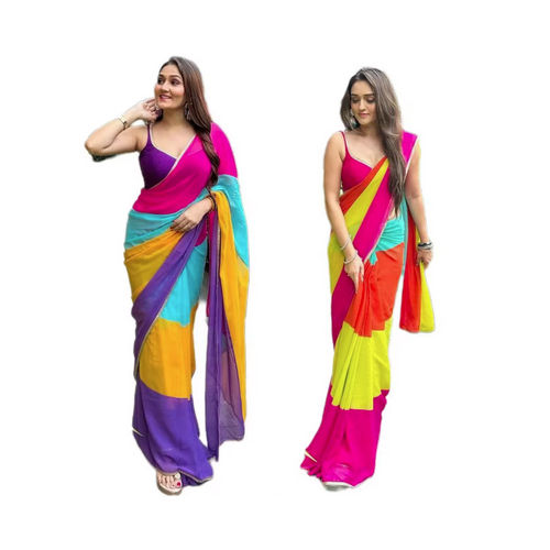 Designer Faux Georgette Digital Print Saree