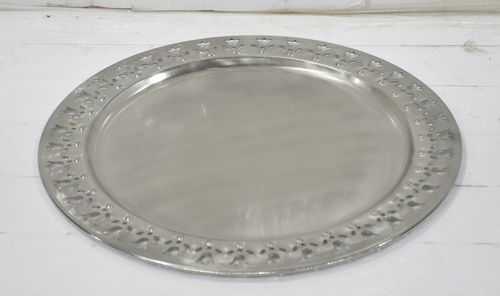 Iron Round Charger Plate Silver Plated
