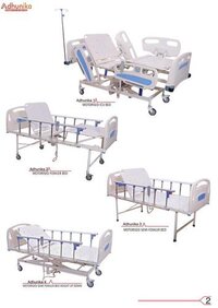 Hospital Fowler Bed - Mild Steel, 2100 x 900 x 600 mm, White and Blue | Manual Operation, Two-Fold Design, Adjustable Backrest and Knee-Rest, Portable with Four Castors