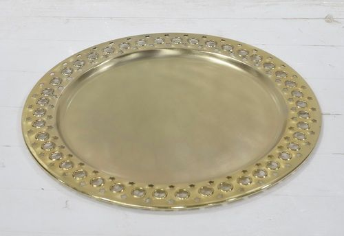 Iron Round Charger Plate Gold Plated