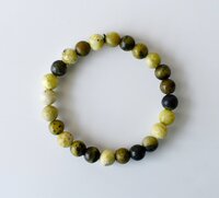 Serpentine Crystal Bracelet, Beaded Gemstone Bracelet