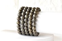 Pyrite Crystal Bracelet, Beaded Gemstone Bracelet