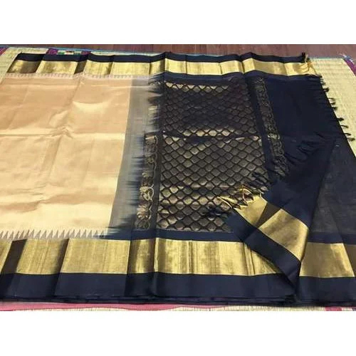 Embroidered Tussar Silk Saree