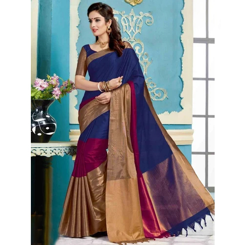 Cotton Embroidered Silk Saree