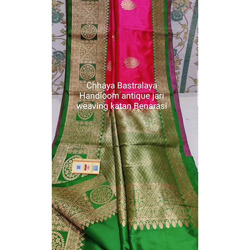 Handloom Antique Jari Weaving Katan Banarasi Saree