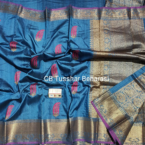 Tussar Banarasi Saree - Pure Silk Elegance | Traditional Printed Pattern, Available in Vibrant Colors, Perfect for Weddings and Festive Celebrations