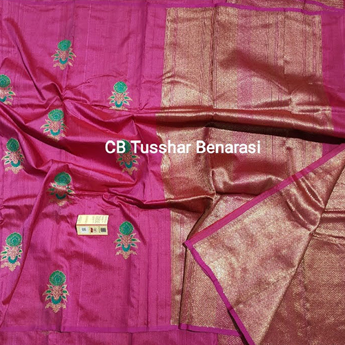 Tussar Banarasi Saree - High-Quality Silk, Elegant Printed Pattern | Versatile for All Seasons, Perfect for Weddings and Festivals