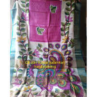 Jori Tussar Kalamkari Hand Painting Saree - Luxurious Silk Fabric, Available in Multiple Colors | Unique Hand-Painted Artistic Design for Traditional Occasions
