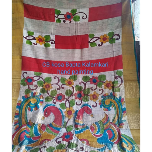 Kosa Bapta Kalamkari Hand Painting Saree