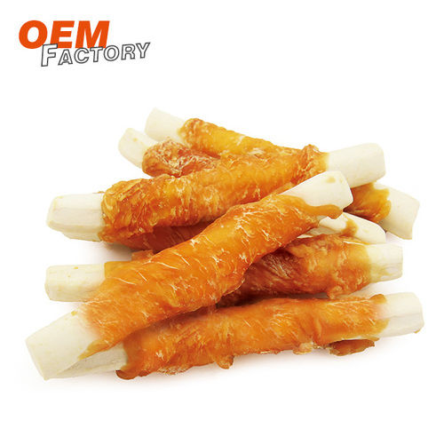 Orange Calcium Bone Twined By Chicken Wholesale High Protein Dog Snacks