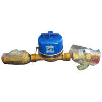 Blue And Golden Brass Residential Water Meter