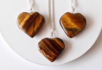 Tiger Eye Heart Pendant Crystal  Heart Shaped Necklaces