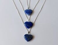 Lapis Lazuli Crystal Heart Pendant, Genuine Heart Shaped Necklaces