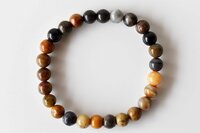 Petrified Wood Bracelet Crystal Beaded Bracelet