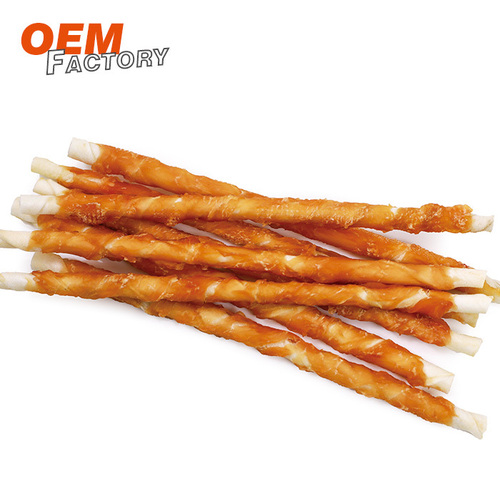 24cm Rawhide Stick Twined by Chicken Wholesale True Chews Dog Treats