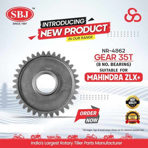 Gear 35T (8 No. Bearing) Suitable For Mahindra Zlx+ - Color: Silver