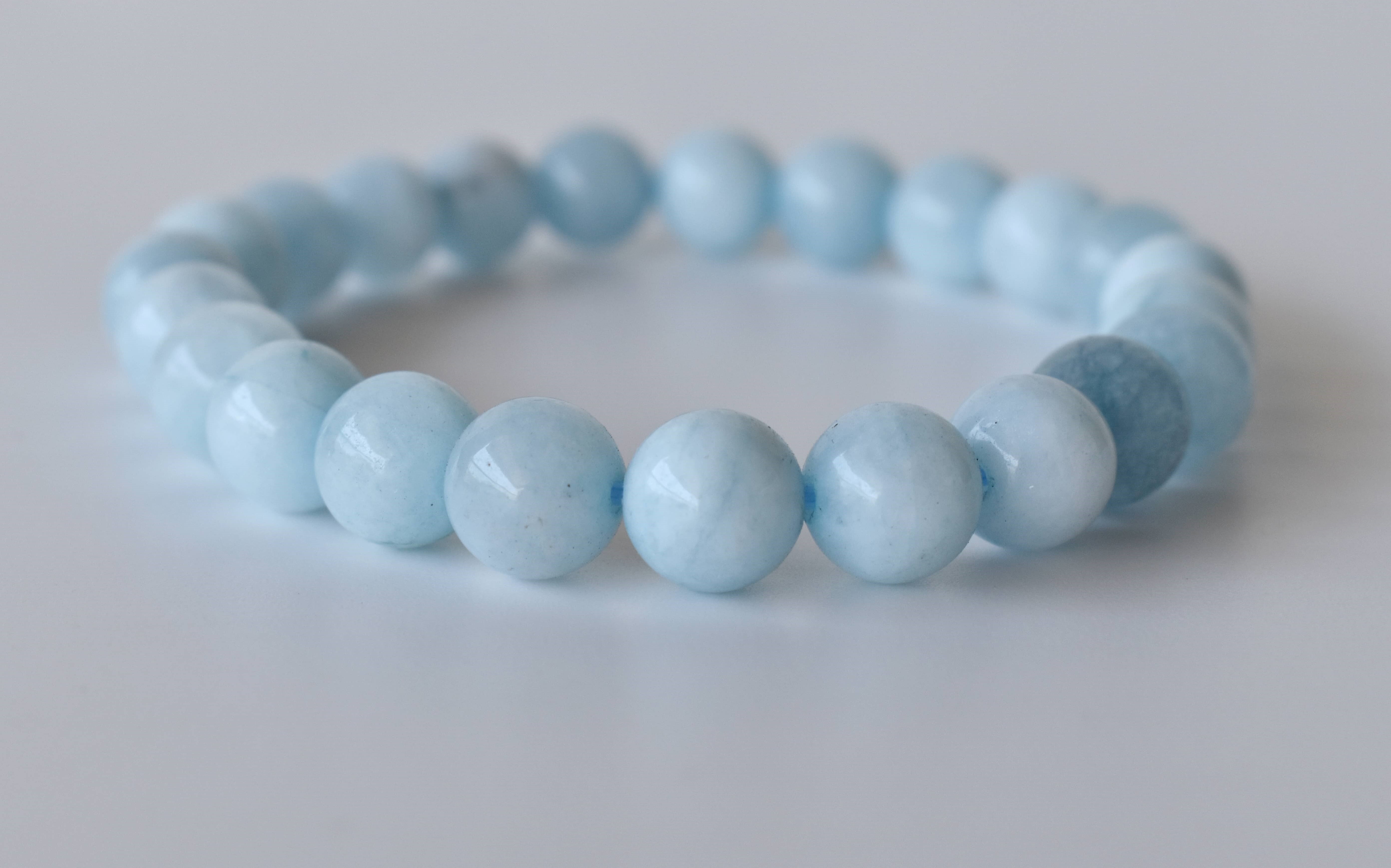 Aquamarine Bracelet Crystal Beaded Bracelet