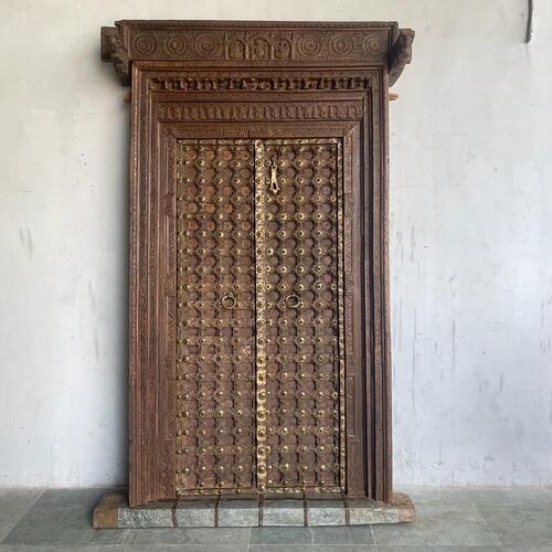 Antique Teak Wooden Carving Door