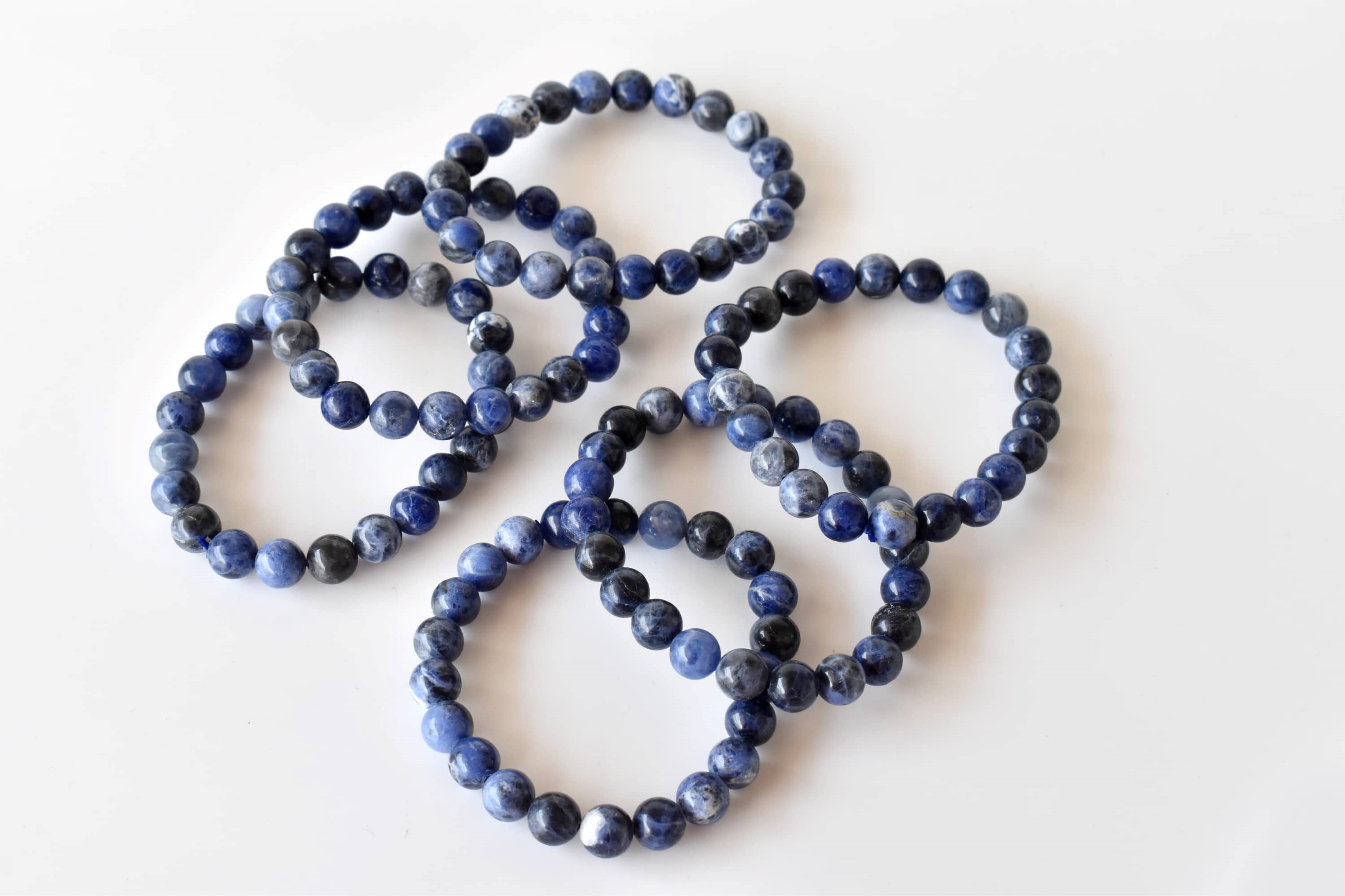 Sodalite Bracelet  Crystal Beaded Bracelet