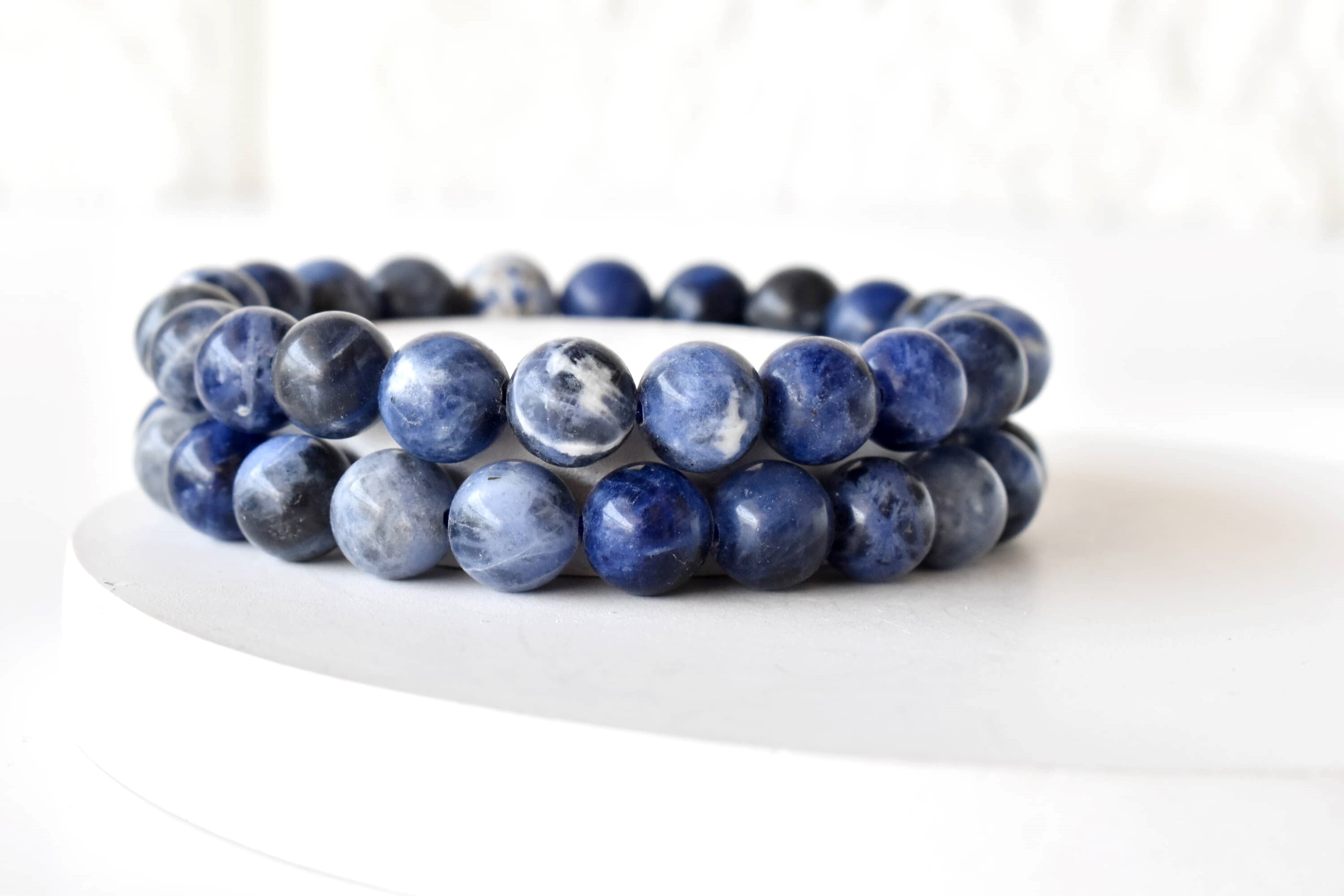 Sodalite Bracelet  Crystal Beaded Bracelet