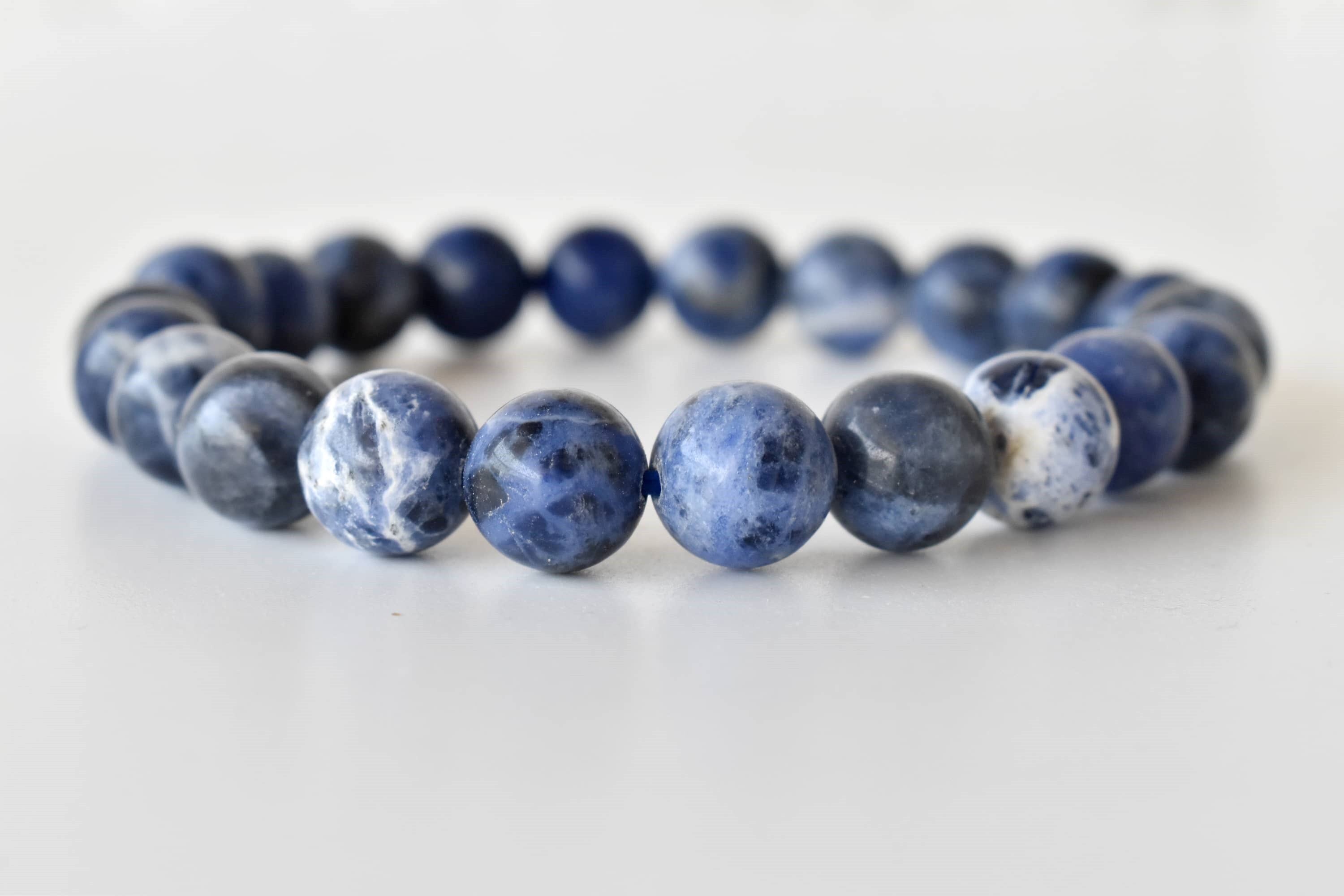 Sodalite Bracelet  Crystal Beaded Bracelet