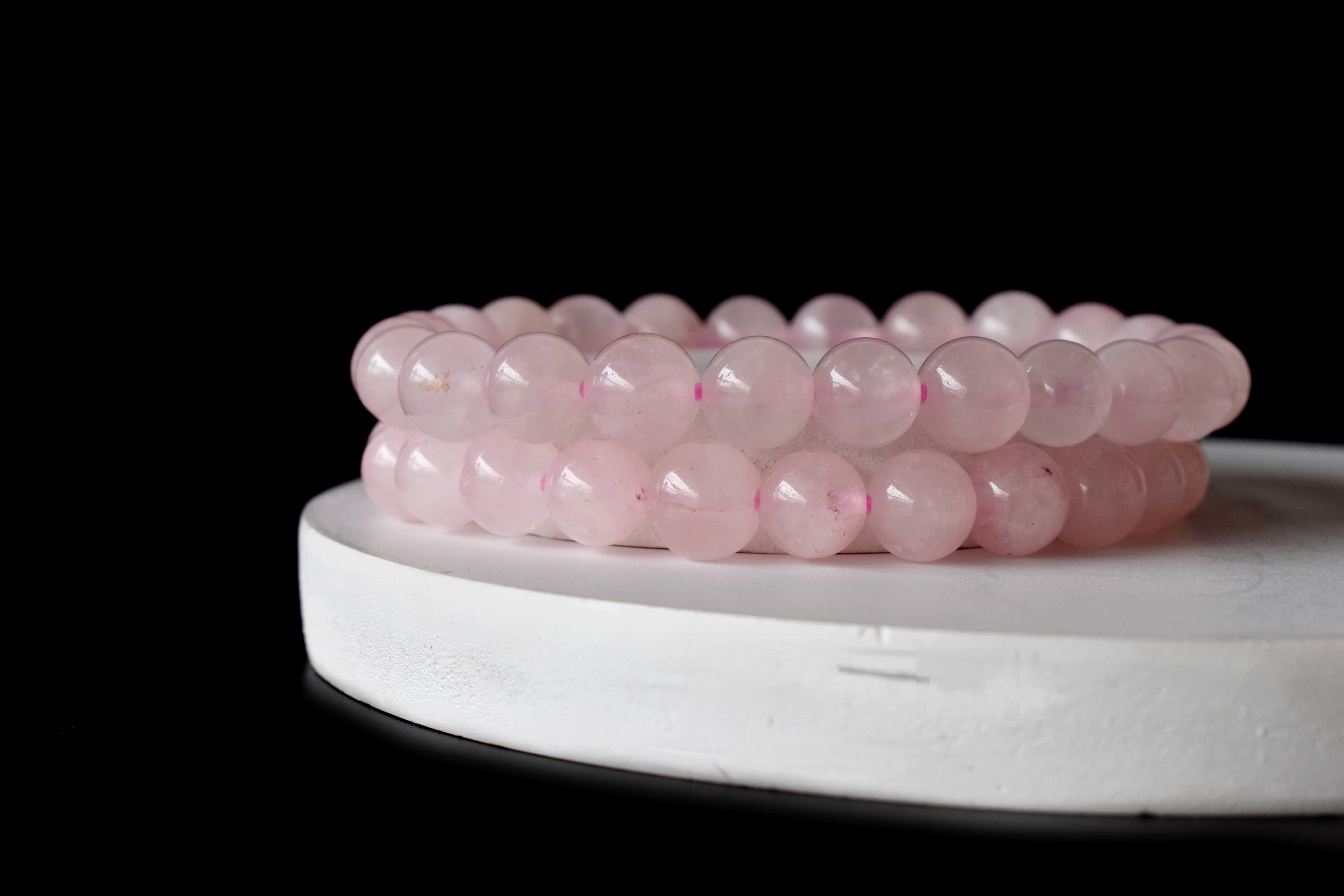 Rose Quartz Crystal Bracelet, Beaded Gemstone Bracelet