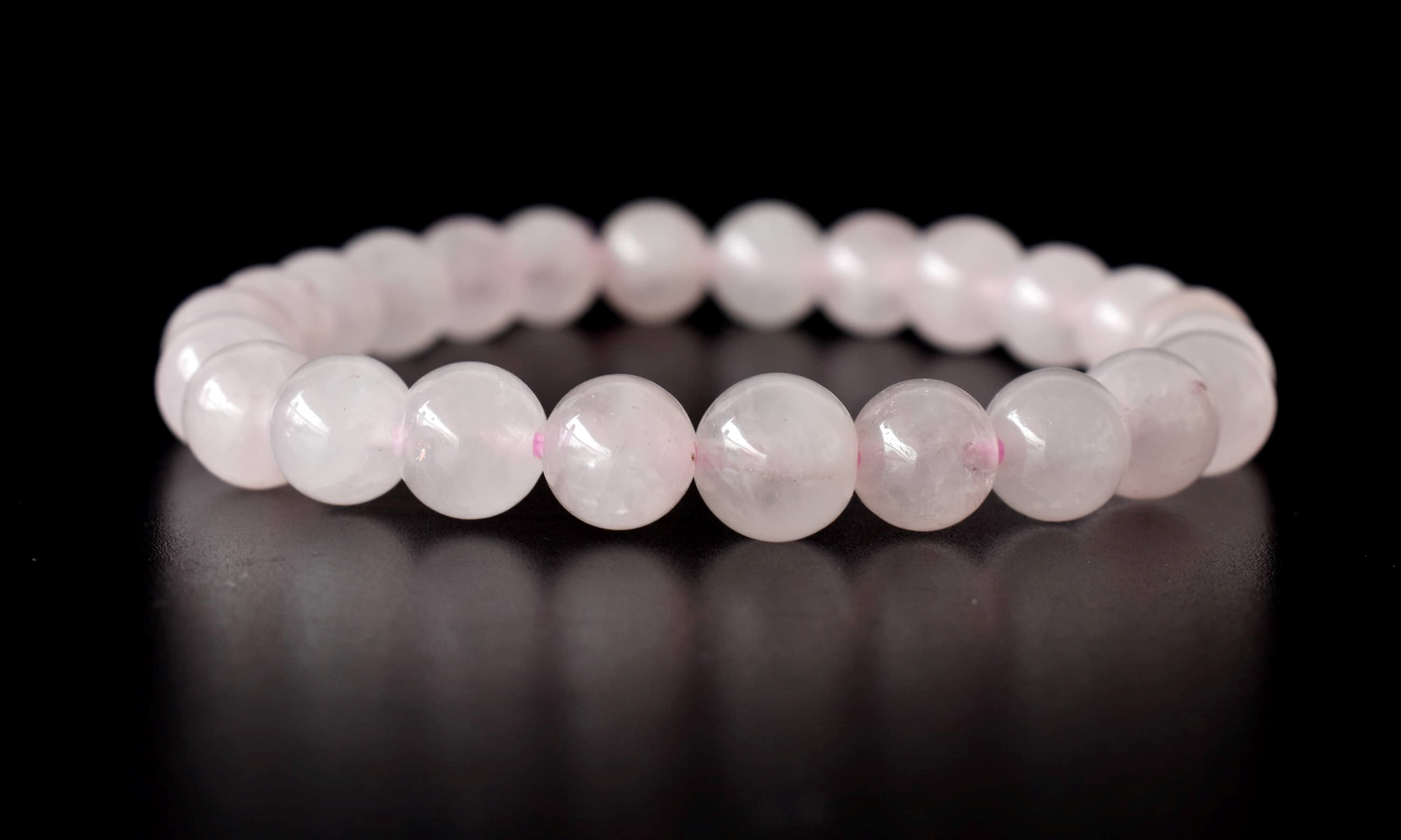 Rose Quartz Crystal Bracelet, Beaded Gemstone Bracelet