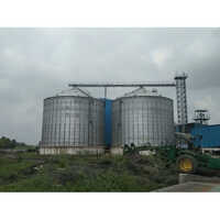 Paddy Storage Silo - Zincalume Steel, 20m X 20m X 25m | 1000 Tons Capacity, Agricultural Storage, Industrial-grade, Post-harvest Storage