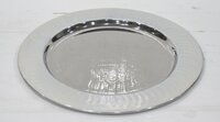 Metal Round Charger Plate Silver Enamel - Application: As A Decorative Base Beneath Dinnerware.
