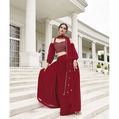 Faux Georgette Embroidery Work Lehenga Choli With Net Dupatta