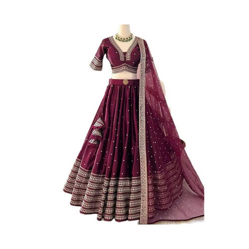 Designer Japan Satin With Embroidery Lehenga Choli