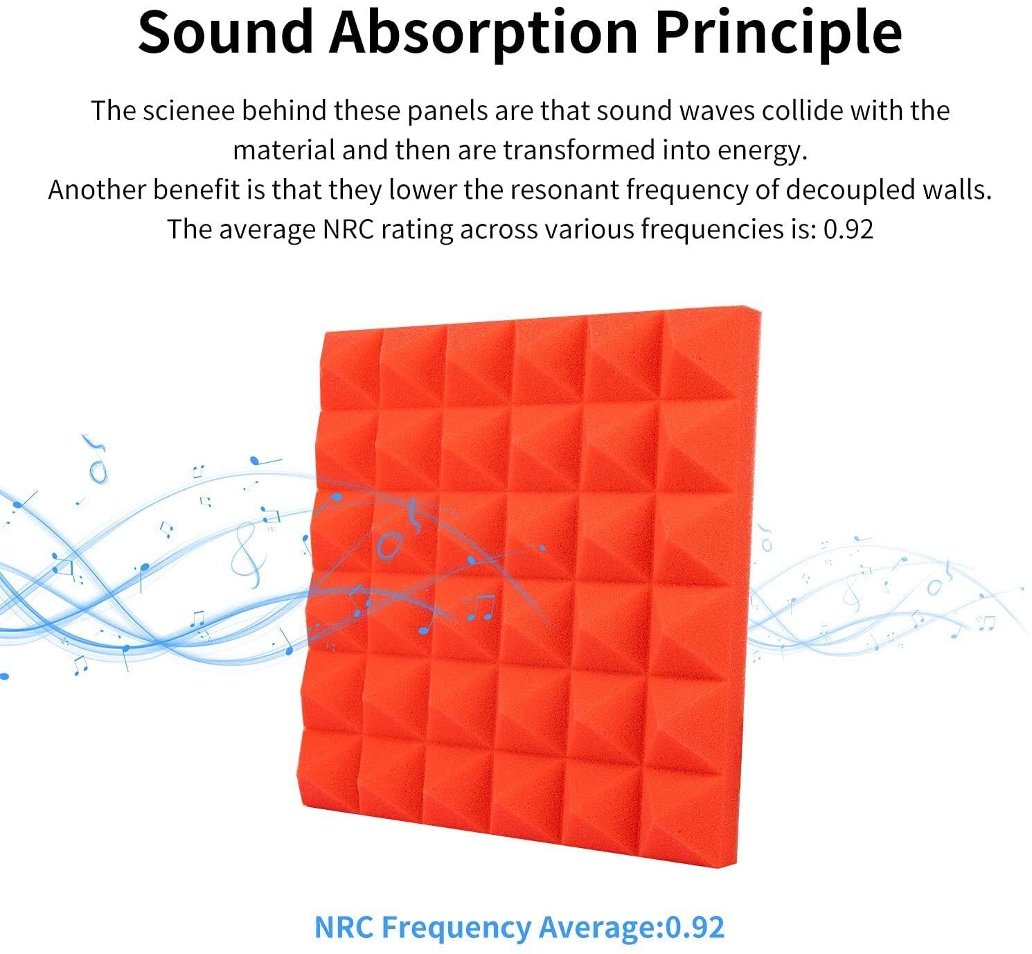 Acoustic Pyramid Foam Red